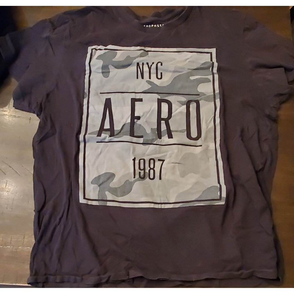 Aeropostale Mens Graphic Tee Black Shirt Size Large